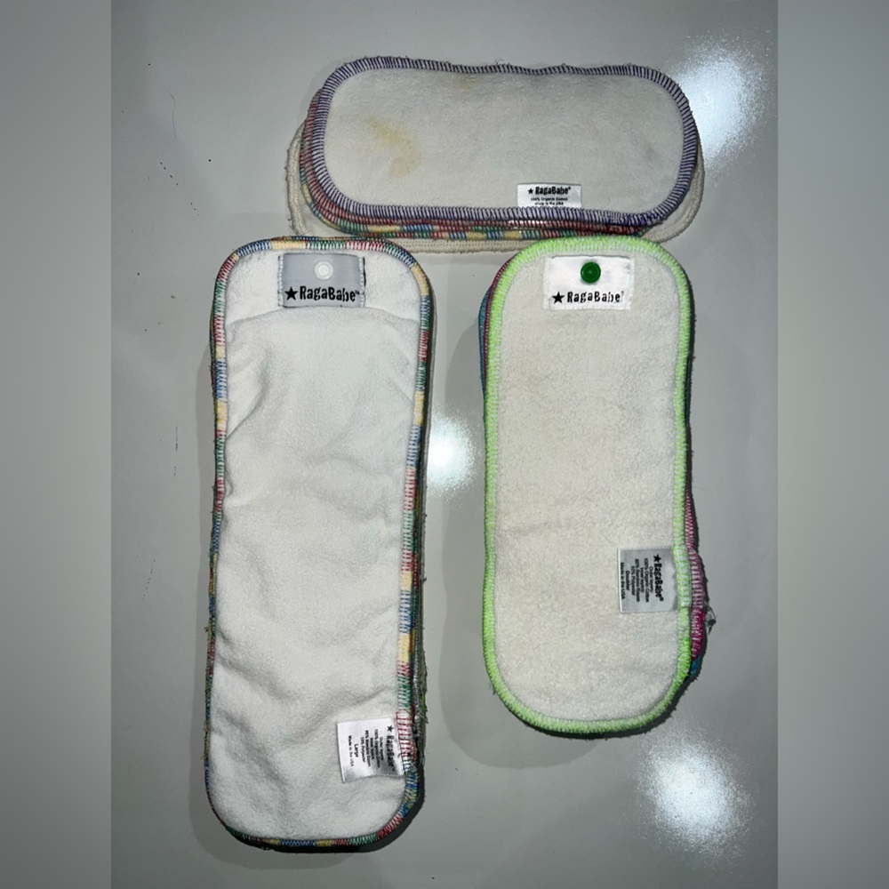 Ragababe Cloth Diaper Inserts - USED CONDITION - Some Staining